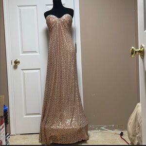 La Femme Elegant Sequin Evening Gown
